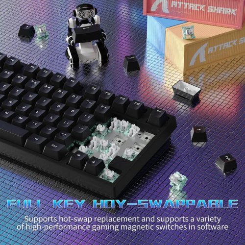 Клавіатура Attack Shark R82 RGB HE Magnetic Switches (AS-6979033730212-MN) Moon Night купити в Україні: Київ, Львів, Хмельницький, Тернопіль, Івано-Франківськ | Низька ціна, відгуки, характеристики від TELEMART фото