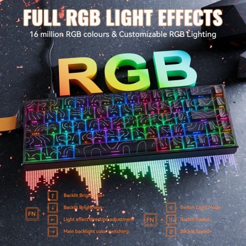 Клавіатура Attack Shark X68 RGB MAX HE Magnetic Linear Switches (AS-6972792470740-BCL) Black Contour Line купити в Україні: Київ, Львів, Хмельницький, Тернопіль, Івано-Франківськ | Низька ціна, відгуки, характеристики від TELEMART фото