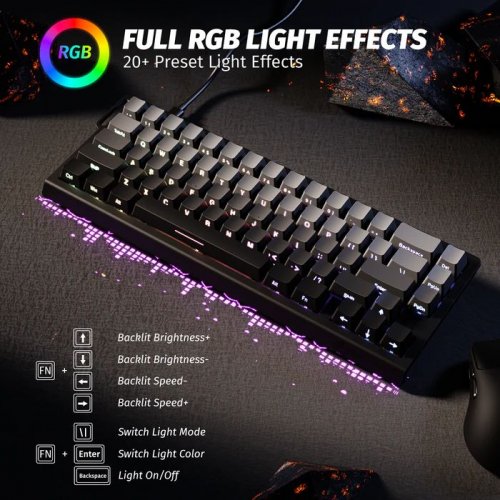 Клавіатура Attack Shark X68 RGB HE Magnetic Linear Switches (AS-6972792471037-MN) Moon Night купити в Україні: Київ, Львів, Хмельницький, Тернопіль, Івано-Франківськ | Низька ціна, відгуки, характеристики від TELEMART фото