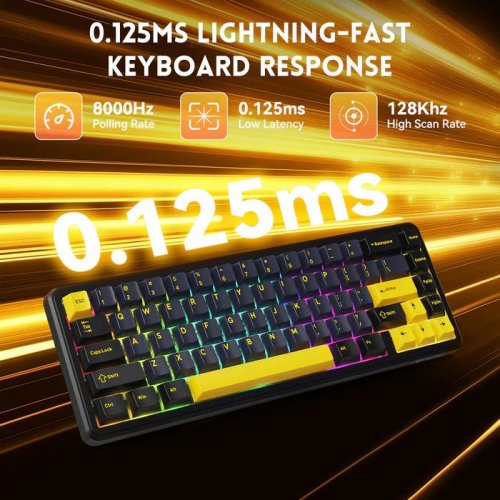 Клавіатура Attack Shark X65 RGB HE Magnetic Switch (AS-6972792470535-SB-UA) Starry Black купити в Україні: Київ, Львів, Хмельницький, Тернопіль, Івано-Франківськ | Низька ціна, відгуки, характеристики від TELEMART фото