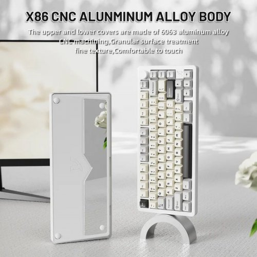 Клавіатура Attack Shark X86 RGB Custom Matcha Switch Wireless (AS-6972792470450-SW-UA) Starry White купити в Україні: Київ, Львів, Хмельницький, Тернопіль, Івано-Франківськ | Низька ціна, відгуки, характеристики від TELEMART фото