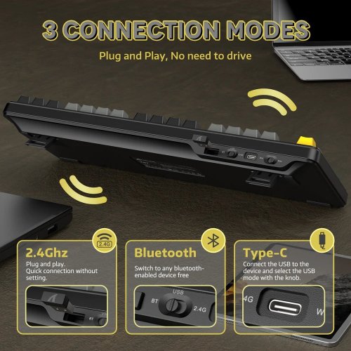 Клавіатура Attack Shark X87 RGB Linear Strawberry Switch Wireless (AS-6972792470429-SB-UA) Star Black купити в Україні: Київ, Львів, Хмельницький, Тернопіль, Івано-Франківськ | Низька ціна, відгуки, характеристики від TELEMART фото