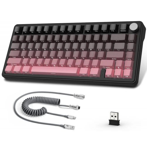 Клавіатура Attack Shark X85 RGB Linear White Jade Switch Wireless (AS-6972792471587-GP) Gradient Pink купити в Україні: Київ, Львів, Хмельницький, Тернопіль, Івано-Франківськ | Низька ціна, відгуки, характеристики від TELEMART фото