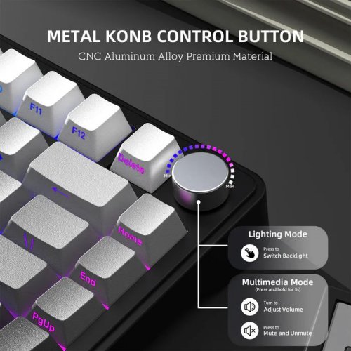 Клавіатура Attack Shark X85 RGB Linear White Jade Switch Wireless (AS-6972792471570-GB) Gradient Black купити в Україні: Київ, Львів, Хмельницький, Тернопіль, Івано-Франківськ | Низька ціна, відгуки, характеристики від TELEMART фото