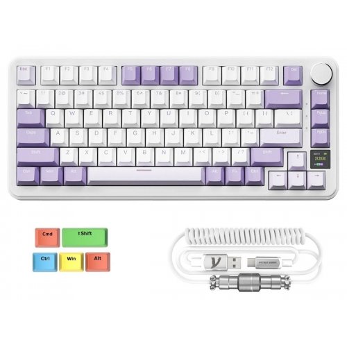 Клавіатура Attack Shark X85 Pro RGB Linear Blueberry Switch Wireless (AS-6972792470320-L-UA) Lavender купити в Україні: Київ, Львів, Хмельницький, Тернопіль, Івано-Франківськ | Низька ціна, відгуки, характеристики від TELEMART фото