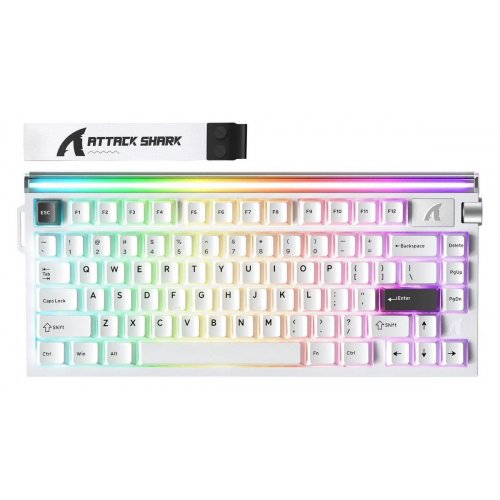 Клавіатура Attack Shark R85 RGB HE Magnetic Purple Mandrel Switches (AS-6972792472522-SW-UA) Starry White купити в Україні: Київ, Львів, Хмельницький, Тернопіль, Івано-Франківськ | Низька ціна, відгуки, характеристики від TELEMART фото
