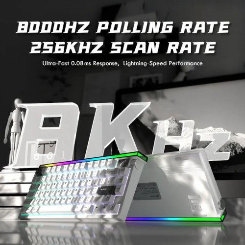 Клавіатура Attack Shark R85 RGB HE Magnetic Purple Mandrel Switches (AS-6972792472522-SW-UA) Starry White купити в Україні: Київ, Львів, Хмельницький, Тернопіль, Івано-Франківськ | Низька ціна, відгуки, характеристики від TELEMART фото
