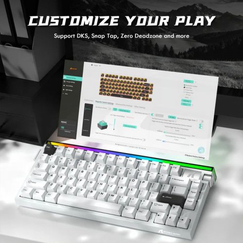 Клавіатура Attack Shark R85 RGB HE Magnetic Purple Mandrel Switches (AS-6972792472522-SW-UA) Starry White купити в Україні: Київ, Львів, Хмельницький, Тернопіль, Івано-Франківськ | Низька ціна, відгуки, характеристики від TELEMART фото