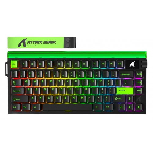 Клавіатура Attack Shark R85 RGB HE Magnetic Purple Mandrel Switches (AS-6972792472539-F-UA) Fluorescent Green купити в Україні: Київ, Львів, Хмельницький, Тернопіль, Івано-Франківськ | Низька ціна, відгуки, характеристики від TELEMART фото