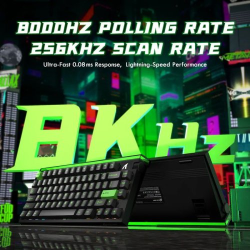 Клавіатура Attack Shark R85 RGB HE Magnetic Purple Mandrel Switches (AS-6972792472539-F-UA) Fluorescent Green купити в Україні: Київ, Львів, Хмельницький, Тернопіль, Івано-Франківськ | Низька ціна, відгуки, характеристики від TELEMART фото