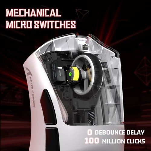 Миша Attack Shark V3 Wireless (AS-6972792472607-W) White купити в Україні: Київ, Львів, Хмельницький, Тернопіль, Івано-Франківськ | Низька ціна, відгуки, характеристики від TELEMART фото