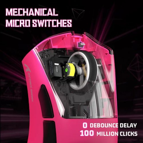 Миша Attack Shark V3 Wireless (AS-6972792472591-BR) Berry Red купити в Україні: Київ, Львів, Хмельницький, Тернопіль, Івано-Франківськ | Низька ціна, відгуки, характеристики від TELEMART фото