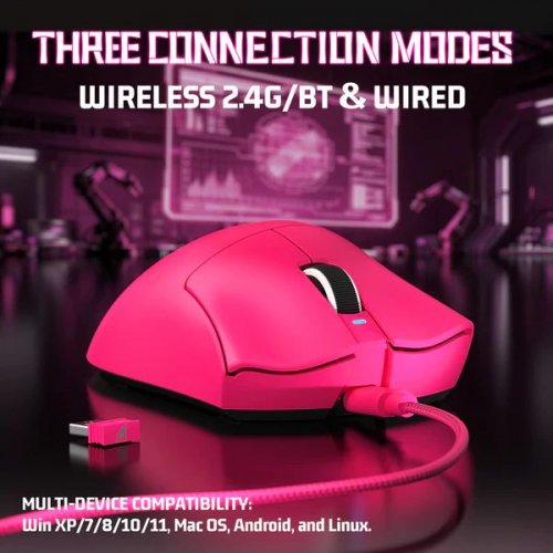 Миша Attack Shark V3 Wireless (AS-6972792472591-BR) Berry Red купити в Україні: Київ, Львів, Хмельницький, Тернопіль, Івано-Франківськ | Низька ціна, відгуки, характеристики від TELEMART фото