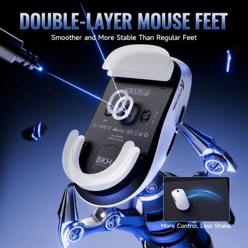 Миша Attack Shark X8 Ultimate Wireless (AS-6979033730090-W) White купити в Україні: Київ, Львів, Хмельницький, Тернопіль, Івано-Франківськ | Низька ціна, відгуки, характеристики від TELEMART фото