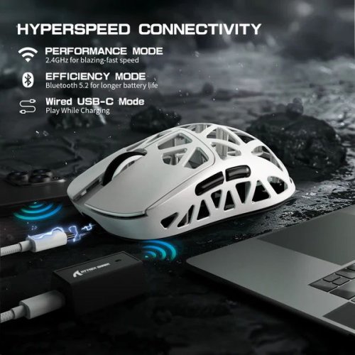 Миша Attack Shark R2 Magnesium Alloy 8K (AS-6972792470900-W) White купити в Україні: Київ, Львів, Хмельницький, Тернопіль, Івано-Франківськ | Низька ціна, відгуки, характеристики від TELEMART фото
