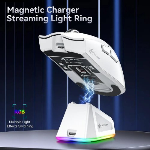 Миша Attack Shark X11 Wireless (AS-6972792471174-W) White купити в Україні: Київ, Львів, Хмельницький, Тернопіль, Івано-Франківськ | Низька ціна, відгуки, характеристики від TELEMART фото