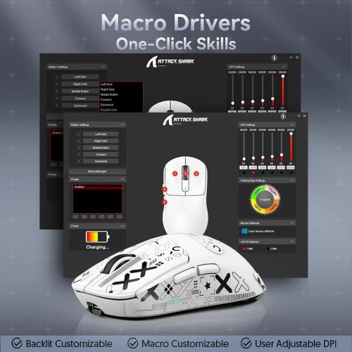 Миша Attack Shark X3 Pro Wireless 8K (AS-6972792470870-W) White купити в Україні: Київ, Львів, Хмельницький, Тернопіль, Івано-Франківськ | Низька ціна, відгуки, характеристики від TELEMART фото