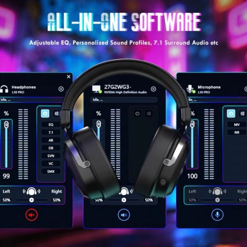 Наушники Attack Shark L30 Pro Wireless (AS-6979033730205-B) Black купить в Украине: Киев, Днепр, Харьков, Одесса  | Низкая цена, отзывы, характеристики от TELEMART фото