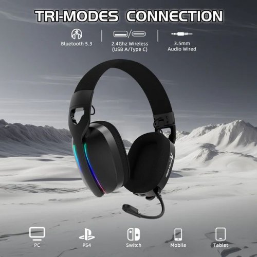 Наушники Attack Shark L90 Wireless (AS-6979033730076-B) Black купить в Украине: Киев, Днепр, Харьков, Одесса  | Низкая цена, отзывы, характеристики от TELEMART фото