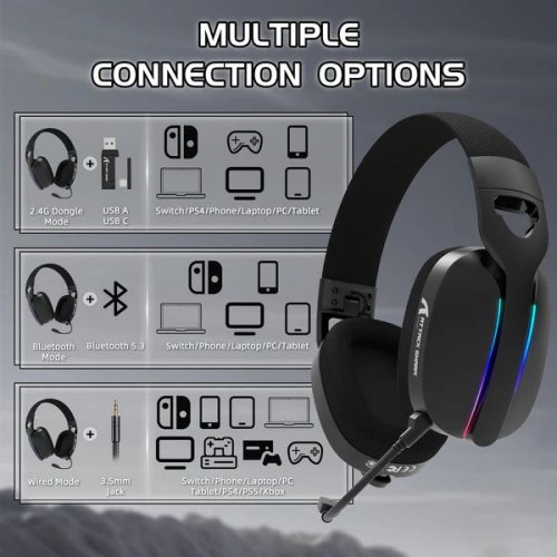 Наушники Attack Shark L90 Wireless (AS-6979033730076-B) Black купить в Украине: Киев, Днепр, Харьков, Одесса  | Низкая цена, отзывы, характеристики от TELEMART фото