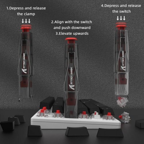 Пуллер Attack Shark KS01 Keycap & Switch Puller Black Translucent купить в Украине: Киев, Днепр, Харьков, Одесса  | Низкая цена, отзывы, характеристики от TELEMART фото