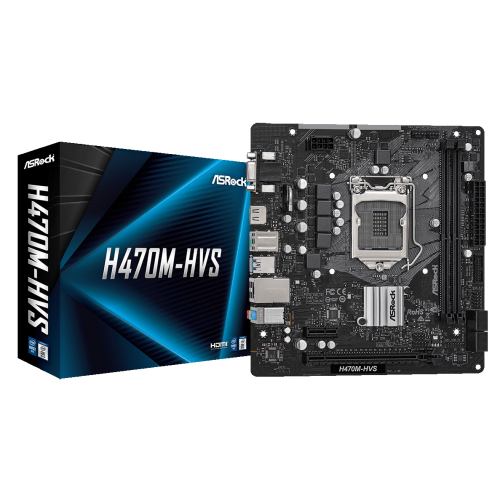 Материнська плата AsRock H470M-HVS (s1200, Intel H470) (Відновлено продавцем, 888332) купити в Україні: Київ, Львів, Хмельницький, Тернопіль, Івано-Франківськ | Перевірка сумісності, низька ціна, відгуки, характеристики від TELEMART фото
