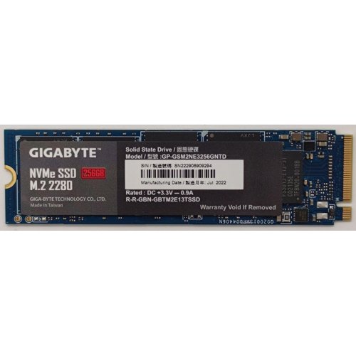 Ssd-диск Gigabyte 256GB M.2 (2280 PCI-E) NVMe 1.3 (GP-GSM2NE3256GNTD) (Восстановлено продавцом, 888450) купить в Украине: Киев, Днепр, Харьков, Одесса  | Проверка совместимости, низкая цена, отзывы, характеристики от TELEMART фото