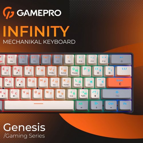 Клавиатура GamePro MK130 V2 Infinity QLAB Sakura (MK130-V2-B-QS) Black купить в Украине: Киев, Днепр, Харьков, Одесса  | Низкая цена, отзывы, характеристики от TELEMART фото