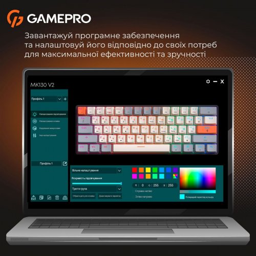 Клавиатура GamePro MK130 V2 Infinity QLAB Sakura (MK130-V2-B-QS) Black купить в Украине: Киев, Днепр, Харьков, Одесса  | Низкая цена, отзывы, характеристики от TELEMART фото