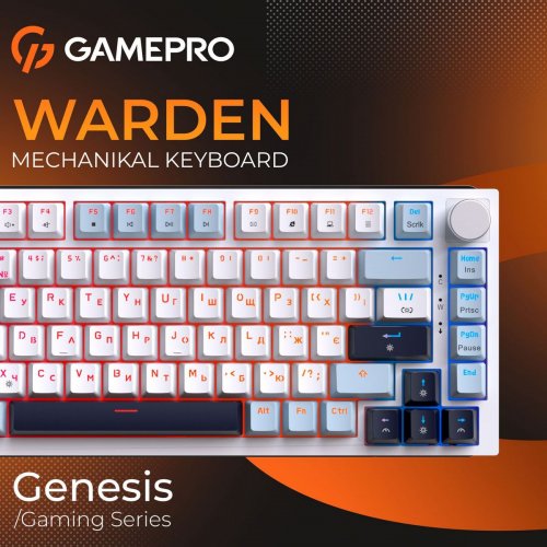 Клавиатура GamePro MK160 V2 Warden QLAB Sakura (MK160-V2-B-QS) Black купить в Украине: Киев, Днепр, Харьков, Одесса  | Низкая цена, отзывы, характеристики от TELEMART фото