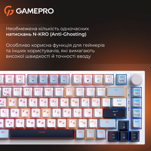 Клавиатура GamePro MK160 V2 Warden QLAB Sakura (MK160-V2-B-QS) Black купить в Украине: Киев, Днепр, Харьков, Одесса  | Низкая цена, отзывы, характеристики от TELEMART фото