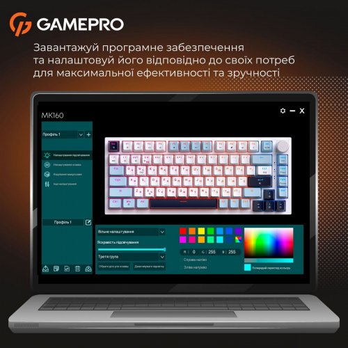 Клавиатура GamePro MK160 V2 Warden QLAB Sakura (MK160-V2-B-QS) Black купить в Украине: Киев, Днепр, Харьков, Одесса  | Низкая цена, отзывы, характеристики от TELEMART фото