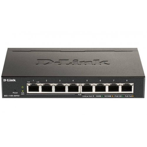 Мережевий комутатор D-Link DGS-1100-08PV2 купити в Україні: Київ, Львів, Хмельницький, Тернопіль, Івано-Франківськ | Низька ціна, відгуки, характеристики від TELEMART фото