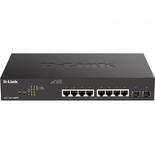 Мережевий комутатор D-Link DGS-1100-10MPV2 купити в Україні: Київ, Львів, Хмельницький, Тернопіль, Івано-Франківськ | Низька ціна, відгуки, характеристики від TELEMART фото
