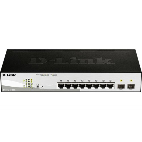 Мережевий комутатор D-Link DGS-1210-08P купити в Україні: Київ, Львів, Хмельницький, Тернопіль, Івано-Франківськ | Низька ціна, відгуки, характеристики від TELEMART фото