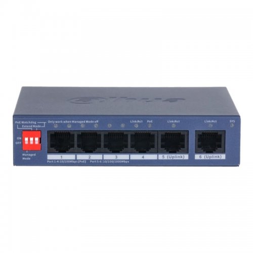 Мережевий комутатор Dahua DH-CS4006-4ET2GT-36 PoE купити в Україні: Київ, Львів, Хмельницький, Тернопіль, Івано-Франківськ | Низька ціна, відгуки, характеристики від TELEMART фото