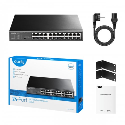 Мережевий комутатор Cudy FS1024 Black купити в Україні: Київ, Львів, Хмельницький, Тернопіль, Івано-Франківськ | Низька ціна, відгуки, характеристики від TELEMART фото