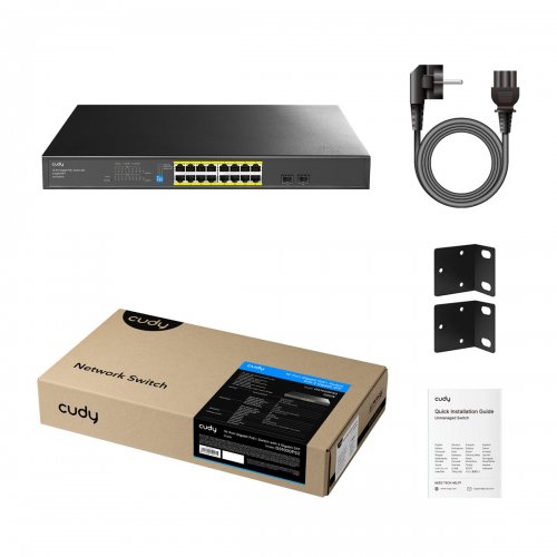 Сетевой коммутатор Cudy GS1020PS2 Black купить в Украине: Киев, Днепр, Харьков, Одесса  | Низкая цена, отзывы, характеристики от TELEMART фото