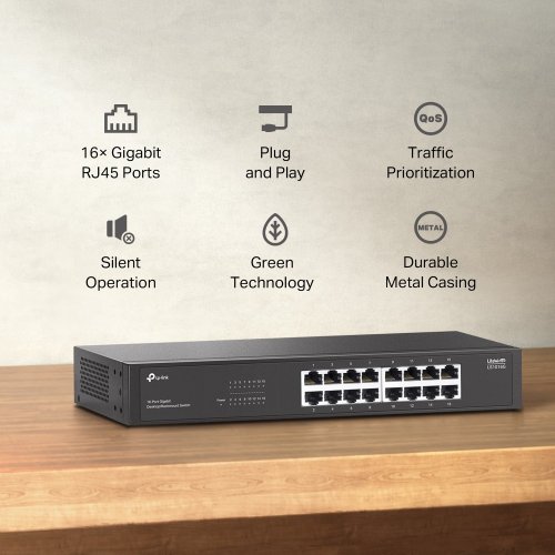 Мережевий комутатор TP-LINK LS1016G купити в Україні: Київ, Львів, Хмельницький, Тернопіль, Івано-Франківськ | Низька ціна, відгуки, характеристики від TELEMART фото