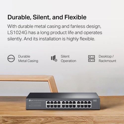 Мережевий комутатор TP-LINK LS1024G купити в Україні: Київ, Львів, Хмельницький, Тернопіль, Івано-Франківськ | Низька ціна, відгуки, характеристики від TELEMART фото