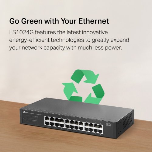 Мережевий комутатор TP-LINK LS1024G купити в Україні: Київ, Львів, Хмельницький, Тернопіль, Івано-Франківськ | Низька ціна, відгуки, характеристики від TELEMART фото