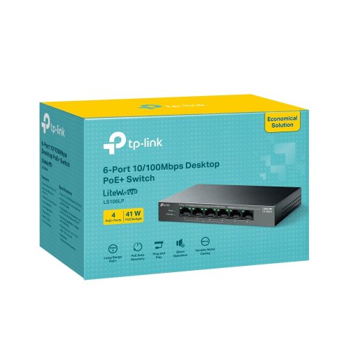 Мережевий комутатор TP-LINK LS106LP купити в Україні: Київ, Львів, Хмельницький, Тернопіль, Івано-Франківськ | Низька ціна, відгуки, характеристики від TELEMART фото
