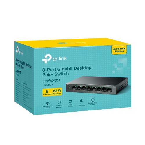 Мережевий комутатор TP-LINK LS108GP купити в Україні: Київ, Львів, Хмельницький, Тернопіль, Івано-Франківськ | Низька ціна, відгуки, характеристики від TELEMART фото