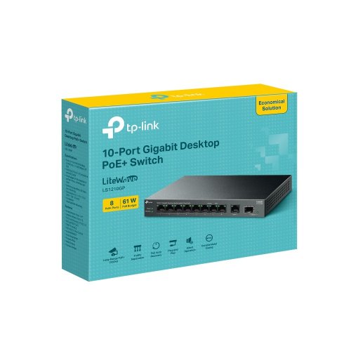 Мережевий комутатор TP-LINK LS1210GP купити в Україні: Київ, Львів, Хмельницький, Тернопіль, Івано-Франківськ | Низька ціна, відгуки, характеристики від TELEMART фото