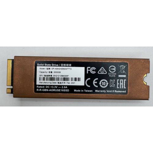 Ssd-диск Gigabyte Aorus 3D TLC 2TB M.2 (2280 PCI-E) NVMe x4 (GP-ASM2NE6200TTTD) (Восстановлено продавцом, 888782) купить в Украине: Киев, Днепр, Харьков, Одесса  | Проверка совместимости, низкая цена, отзывы, характеристики от TELEMART фото