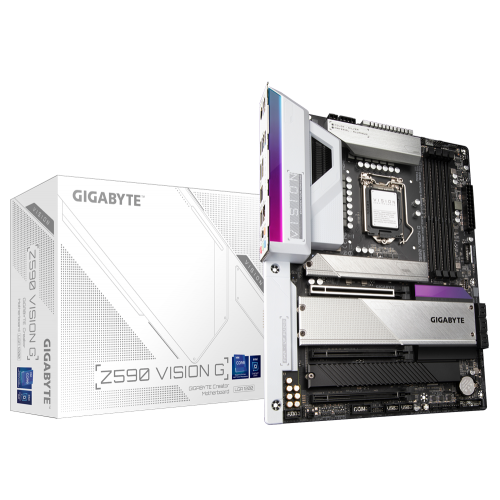 Материнська плата Gigabyte Z590 VISION G (s1200, Intel Z590) (Відновлено продавцем, 888838) купити в Україні: Київ, Львів, Хмельницький, Тернопіль, Івано-Франківськ | Перевірка сумісності, низька ціна, відгуки, характеристики від TELEMART фото