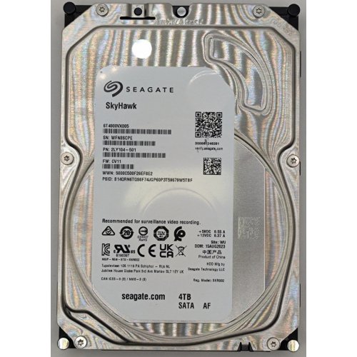 Жорсткий диск Seagate SkyHawk 4TB 256MB 7200RPM 3.5" (ST4000VX005) (Відновлено продавцем, 888870) купити в Україні: Київ, Львів, Хмельницький, Тернопіль, Івано-Франківськ | Перевірка сумісності, низька ціна, відгуки, характеристики від TELEMART фото
