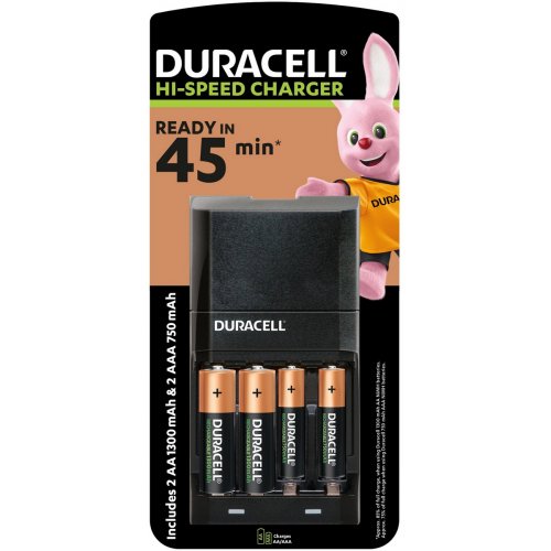 Зарядний пристрій Duracell CEF 27+ 2AA1300 + 2AAА750 (5007500) Black купити в Україні: Київ, Львів, Хмельницький, Тернопіль, Івано-Франківськ | Низька ціна, відгуки, характеристики від TELEMART фото