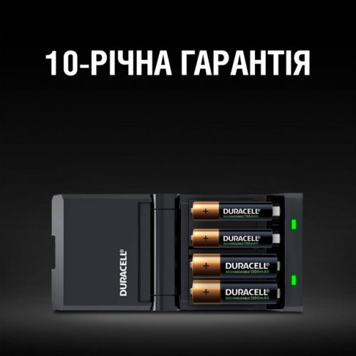 Зарядний пристрій Duracell CEF 27+ 2AA1300 + 2AAА750 (5007500) Black купити в Україні: Київ, Львів, Хмельницький, Тернопіль, Івано-Франківськ | Низька ціна, відгуки, характеристики від TELEMART фото