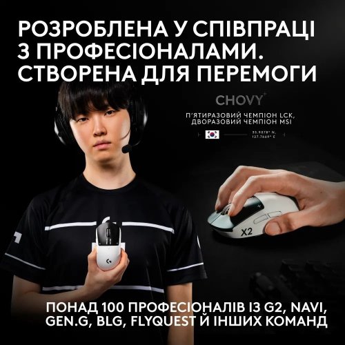 Уценка мышка Logitech G Pro X2 Superstrike Lightspeed Wireless (910-007776) White/Black (Вскрытая упаковка, 889013) купить в Украине: Киев, Днепр, Харьков, Одесса  | Низкая цена, отзывы, характеристики от TELEMART фото